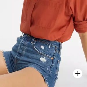 Levi’s ribcage denim shorts